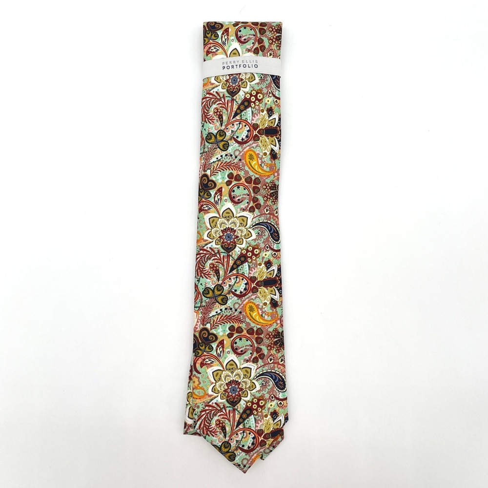 Perry Ellis Portfolio Mens Necktie One Size Preppy Retro Business Dadcore Formal